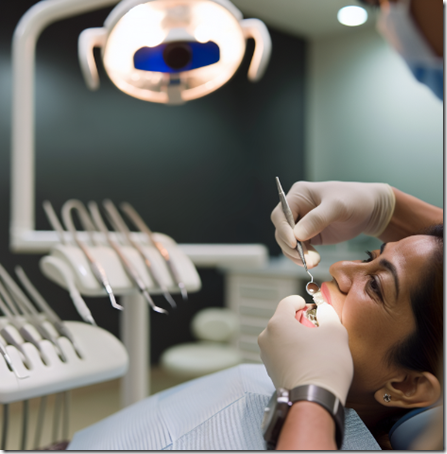 Стоматологическая клиника, процесс установки металлокерамической коронки, современное оборудование и спокойная атмосфера