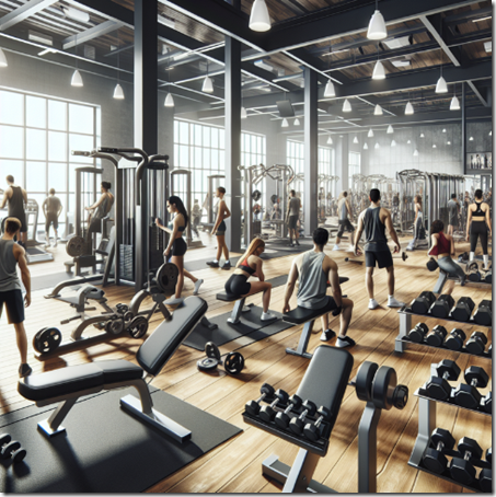 Спортивный инвентарь в фитнес клубе